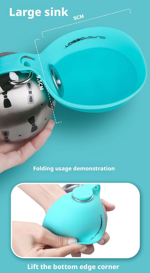 Portable Stainless Steel Pet Water Dispenser for Dogs & Cats