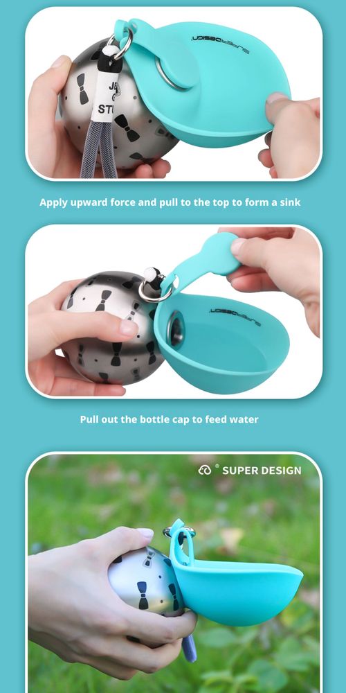 Portable Stainless Steel Pet Water Dispenser for Dogs & Cats