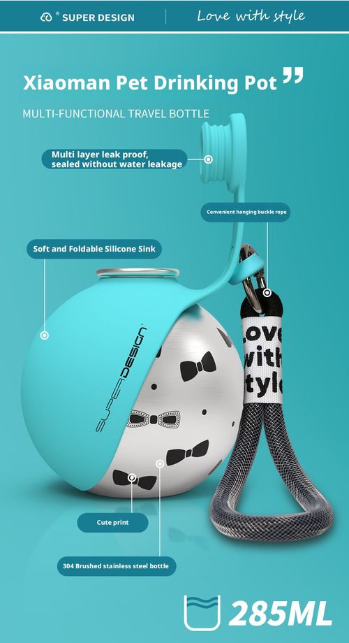 Portable Stainless Steel Pet Water Dispenser for Dogs & Cats
