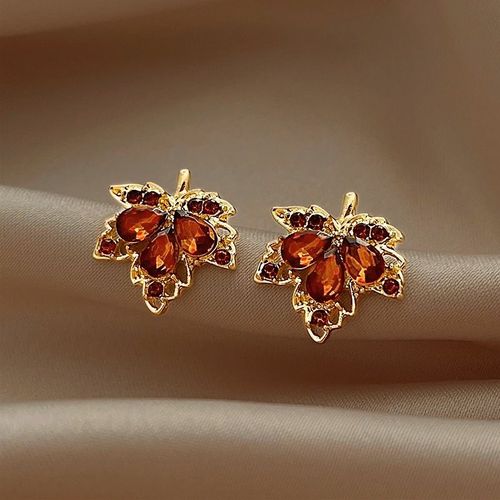 Stylish Red Maple Leaf Earrings for Ladies