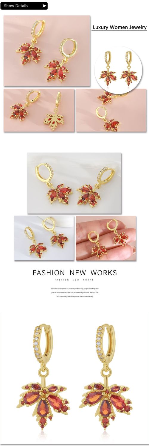 Stylish Red Maple Leaf Earrings for Ladies