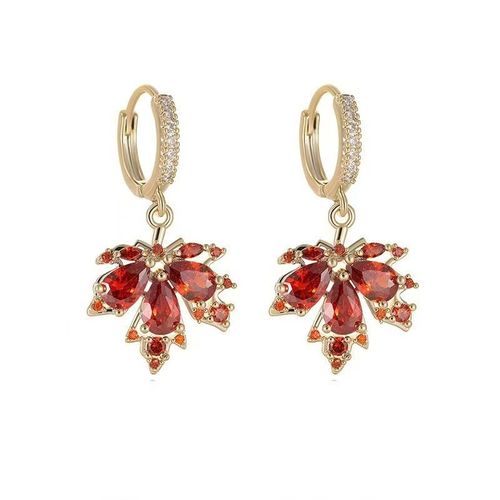 Stylish Red Maple Leaf Earrings for Ladies