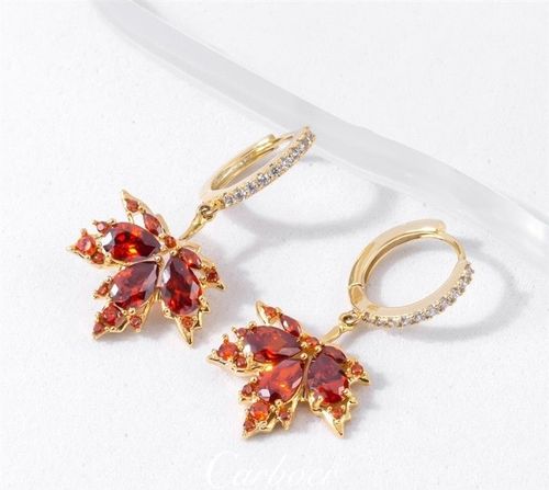 Stylish Red Maple Leaf Earrings for Ladies