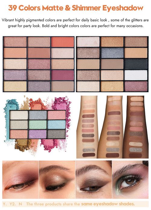 Miss Rose Professional Makeup Kit Set - All-in-One Eyeshadow Lipstick Blush Case for Kenya Beauty