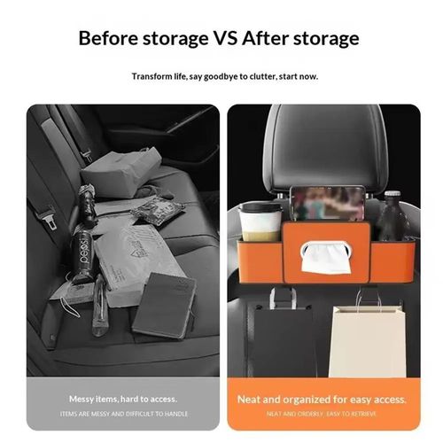 Car Seat Back Multi Compartment Storage Organizer Box