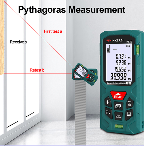 INKERSI 50M Laser Distance Meter High Precision Handheld Infrared Electronic Ruler with Pythagorean Mode for Kenya Construction