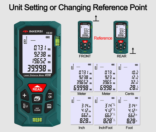 INKERSI 50M Laser Distance Meter High Precision Handheld Infrared Electronic Ruler with Pythagorean Mode for Kenya Construction