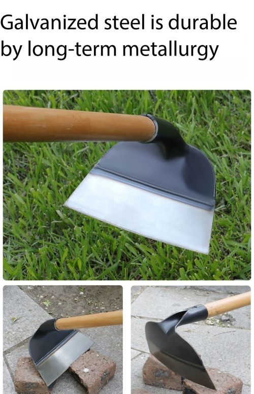 Traditional Forged Steel Garden Hoe Heavy Duty Galvanized Farming Tool with Wooden Handle for Kenya Agriculture