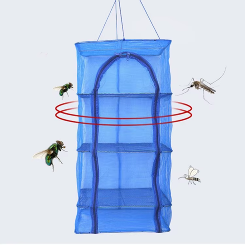 3-Layer Foldable Hanging Drying Net Anti Insect Bird Vegetable Herb Drying Rack