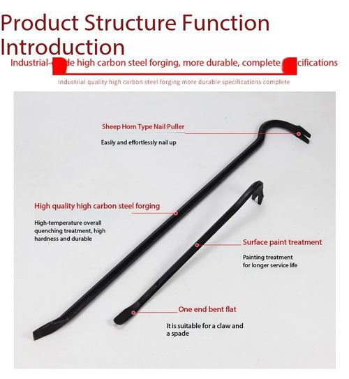 Heavy Duty Double Ended Pry Bar Forged Manganese Rail Steel Crowbar 1 Meter Construction Tool for Kenya