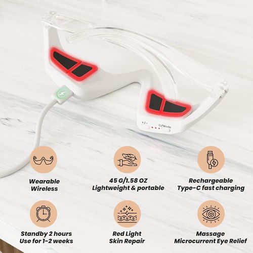 EMS Eye Massager with Red Light Therapy 4 Modes 3 Levels Anti Aging Wrinkle Removal Device for Kenya Beauty
