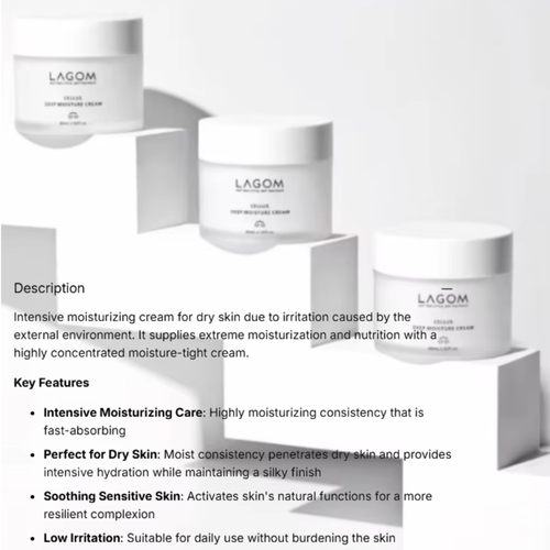 Deep Hydrating Facial Moisturizer Long Lasting Dry Skin Repair Cream