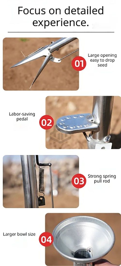 Handheld Seed & Fertilizer Spreader Portable Farm Sowing Tool