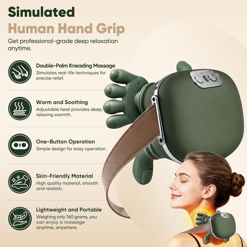 N7 Master Shoulder Neck Massager 4D Kneading Heated Acupressure Relief Device for Kenya