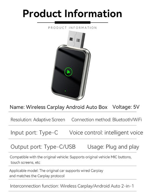 Wireless CarPlay and Android Auto Adapter USB Dongle Plug and Play Upgrade Kit for Kenya Cars