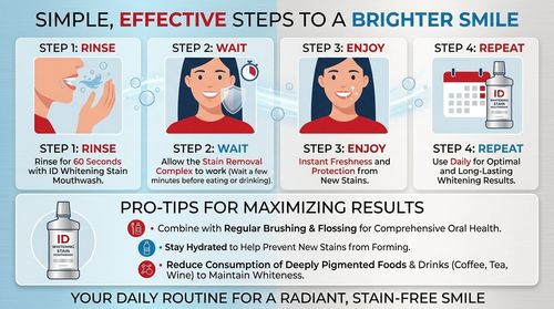 iD Whitening Stain Removal Mouthwash Alcohol Free Deep Clean Fresh Breath 237ml for Kenya Oral Care