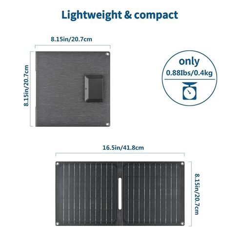 Portable Foldable Solar Panel Charger Dual USB Type-C Output Lightweight 0.4kg for Kenya Outdoor Travel
