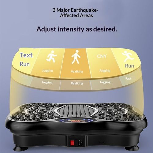 Professional vibration plate—fitness equipment for the time-pressed—designed to reduce abdominal fat and burn fat through whole-body vibration.