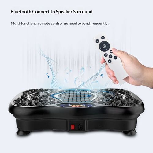 Professional vibration plate—fitness equipment for the time-pressed—designed to reduce abdominal fat and burn fat through whole-body vibration.