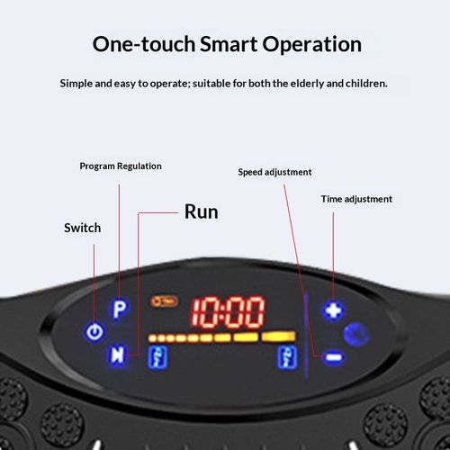 Professional vibration plate—fitness equipment for the time-pressed—designed to reduce abdominal fat and burn fat through whole-body vibration.