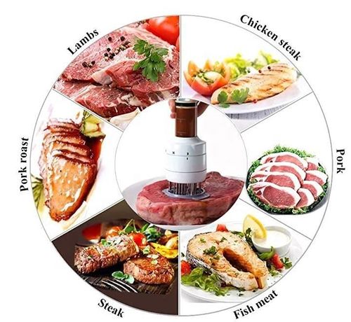 30Needle Multifunctional Meat Tenderizer & Marinade Injector – Tenderizes meat while injecting juices, marinades, and tenderizing agents suitable for beef and chicken – Meat preparation tool.