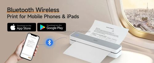 Wireless Bluetooth Portable Thermal Printer No Ink Document Photo Printer for A4 Paper Home Office School Students