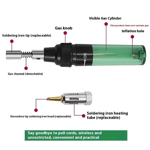 Portable Pen-Style Gas Soldering Iron – Compact Home Repair Tool with Interchangeable Tips and Accessories