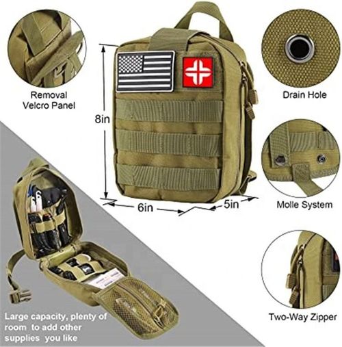 Multifunctional Survival Tool Kit 20cm Folding Knife High-Precision Compass Multi-purpose Tactical Ruler Waterproof Storage Case Military-Grade Materials Tactical Quick-Release Bottle Clip Outdoor Emergency Gear