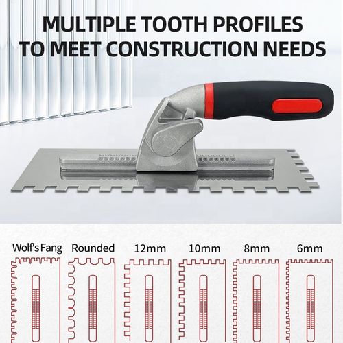 7 Piece Professional Drywall Spatula Set   Features Stainless Steel Angled Blades, Ergonomic Handles, and Interchangeable Multi Size Stainless Steel Scrapers  Ideal for Tiling and Plastering (Tool Kit Included)