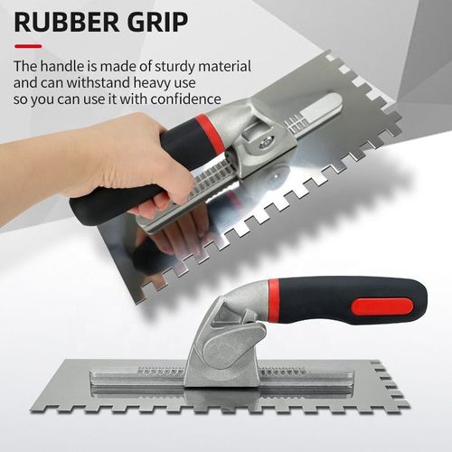 7 Piece Professional Drywall Spatula Set   Features Stainless Steel Angled Blades, Ergonomic Handles, and Interchangeable Multi Size Stainless Steel Scrapers  Ideal for Tiling and Plastering (Tool Kit Included)
