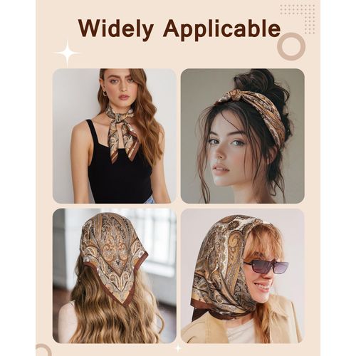Vintage Paisley Print Square Head Scarf Women Hair Wrap Bandana