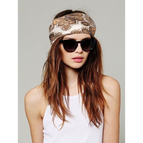 Vintage Paisley Print Square Head Scarf Women Hair Wrap Bandana
