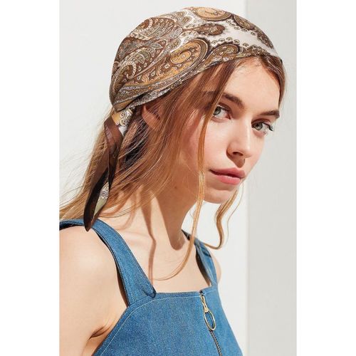 Vintage Paisley Print Square Head Scarf Women Hair Wrap Bandana