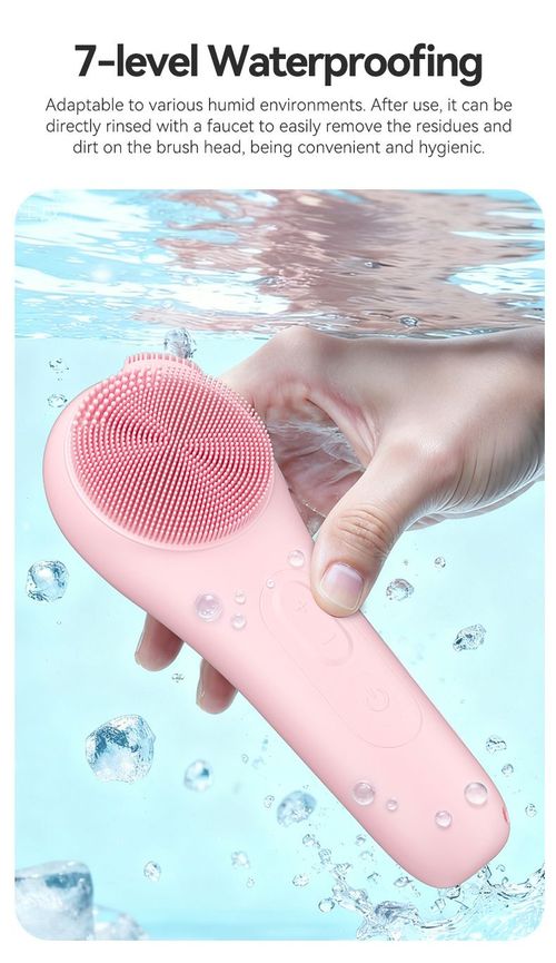 5-in-1 Silicone Facial Cleansing Brush Heating Vibration Pore Cleaner Waterproof USB Rechargeable for Kenya Beauty