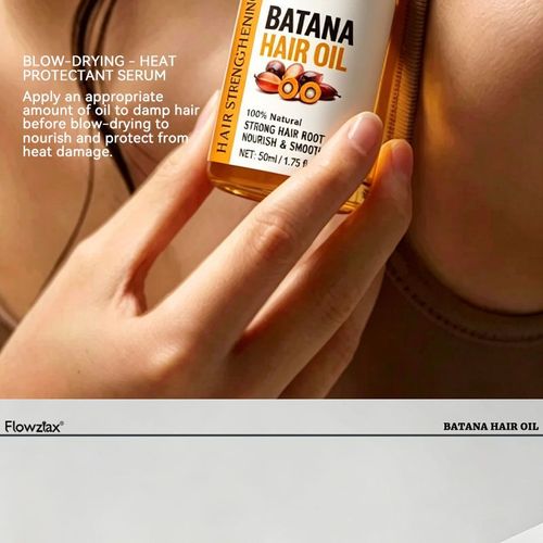 Flowztax Batana Hair Oil 50ml Natural Hair Strengthener Frizz Control Deep Repair Serum for Kenya