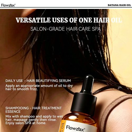 Flowztax Batana Hair Oil 50ml Natural Hair Strengthener Frizz Control Deep Repair Serum for Kenya