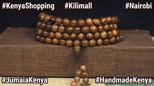 Handcrafted Black Rosewood 108 Bead Bracelet with Turquoise Accents Spiritual Mala Jewelry for Kenya