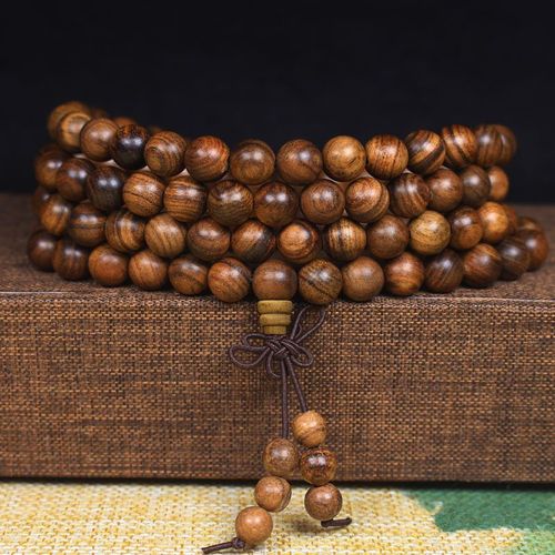 Handcrafted Black Rosewood 108 Bead Bracelet with Turquoise Accents Spiritual Mala Jewelry for Kenya