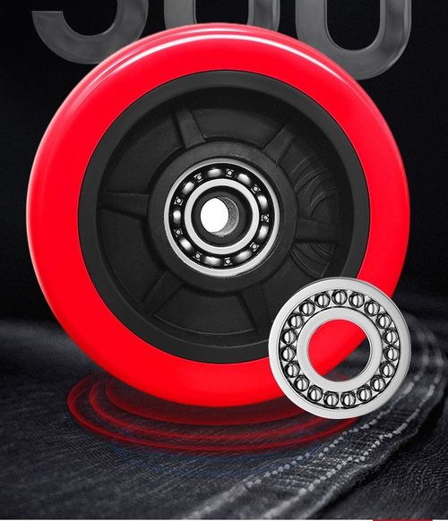 Red Swivel Caster Wheels with Brake, 2 Pcs Pack