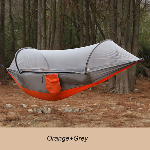 Outdoor Camping Hammock with Mosquito Net Portable Parachute Nylon Hanging Bed