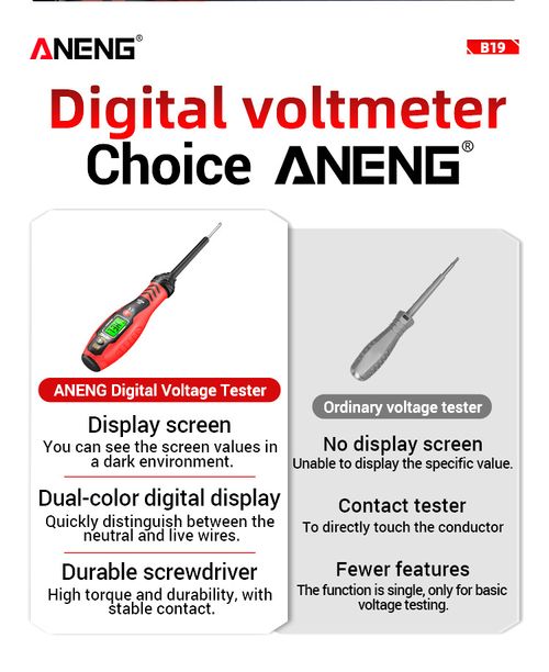 Digital Display Non-contact Voltage Tester Screwdriver
