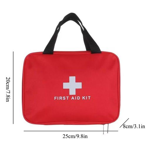 (160- Piece Set, 25 Varieties) First Aid Kit – Premium, compact, waterproof trauma medical kit suitable for any emergency  ideal for home, office, car, travel, outdoor activities, camping, hiking, and boating (Red).