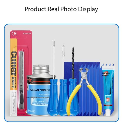 Emergency Tire Repair Kit 50 Repairs Vulcanizing Fluid Rubber Strips for Cars Motorcycles Bikes