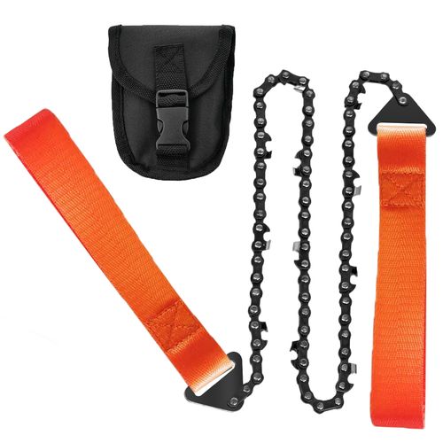 Portable Hand Chain Saw 26 Inch Pocket Chainsaw with Nylon Handles for Outdoor Survival Camping Wood Cutting
