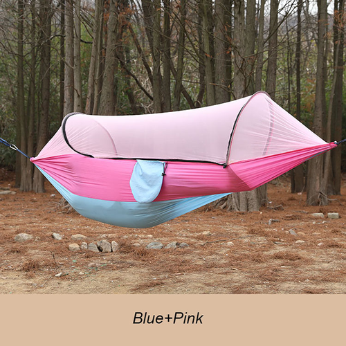 Outdoor Camping Hammock with Mosquito Net Portable Parachute Nylon Hanging Bed
