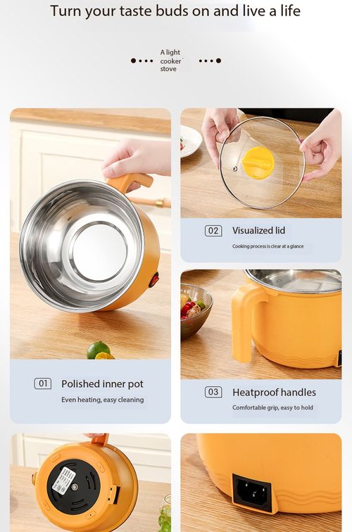 Mini Electric Cooking Pot Multi-function Boiler Fryer Hot Pot No Steamer for Dorm Home