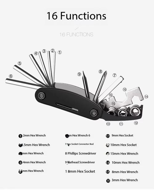 16-in-1 Foldable Multi Functional Hand Tool