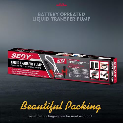 Battery Operated Liquid Transfer Pump Electric Oil Pump 7 Quarts Per Min with Handheld Nozzle