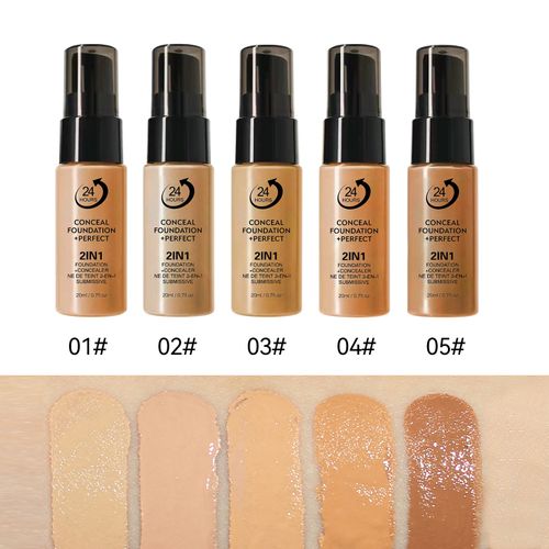 (Pack of 12) WakeAngel Long-Lasting Foundation – Smudge-proof, Non-caking, Waterproof, Sweat-proof, Oil-controlling, and Concealing Base Makeup