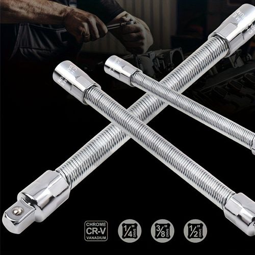 3-Size Flexible Socket Extension Universal Rod Set